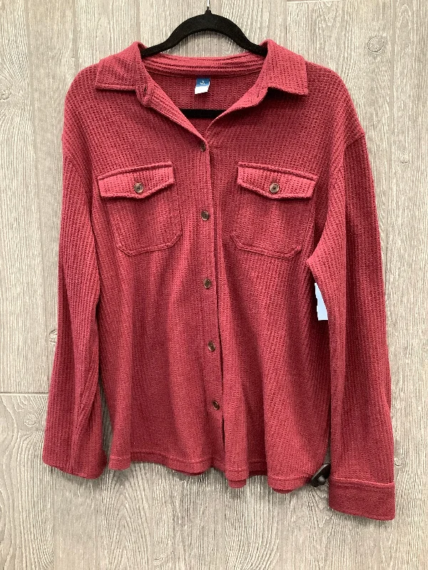 Top Long Sleeve By Old Navy In Red, Size: S