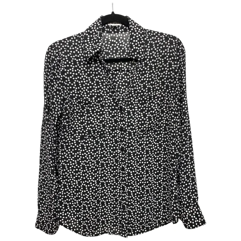 Top Long Sleeve By Express In Polkadot Pattern, Size: S