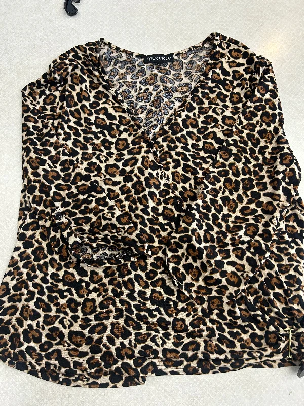 Top 3/4 Sleeve By Clothes Mentor In Animal Print, Size: 3x