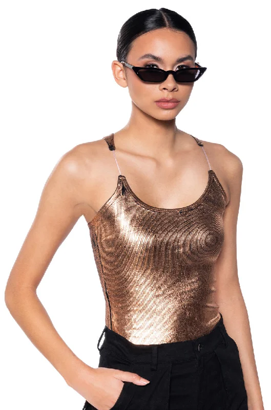 BAD HABIT STRAPPY METALLIC TANK