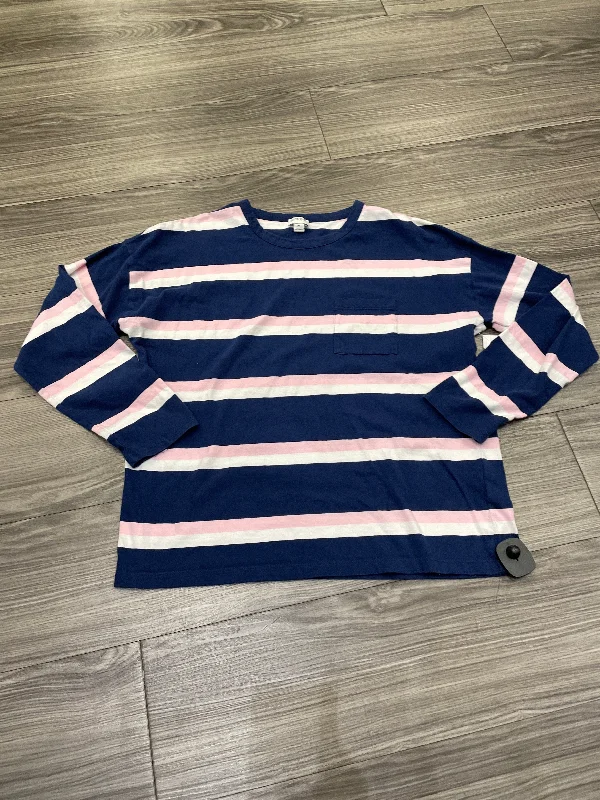 Top Long Sleeve By J. Crew In Striped Pattern, Size: M