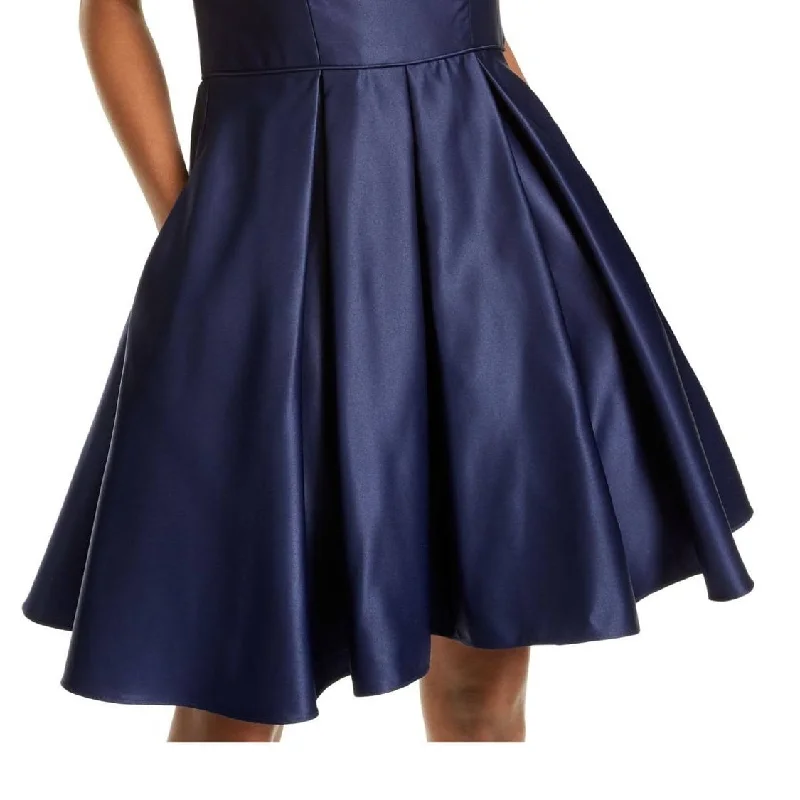 Blondie Women's Above The Knee Fit Flare Party Dress Blue Size 11