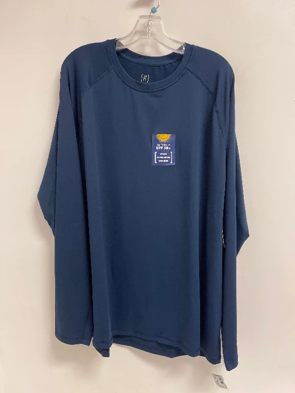 Top Long Sleeve By George In Navy, Size: 2x