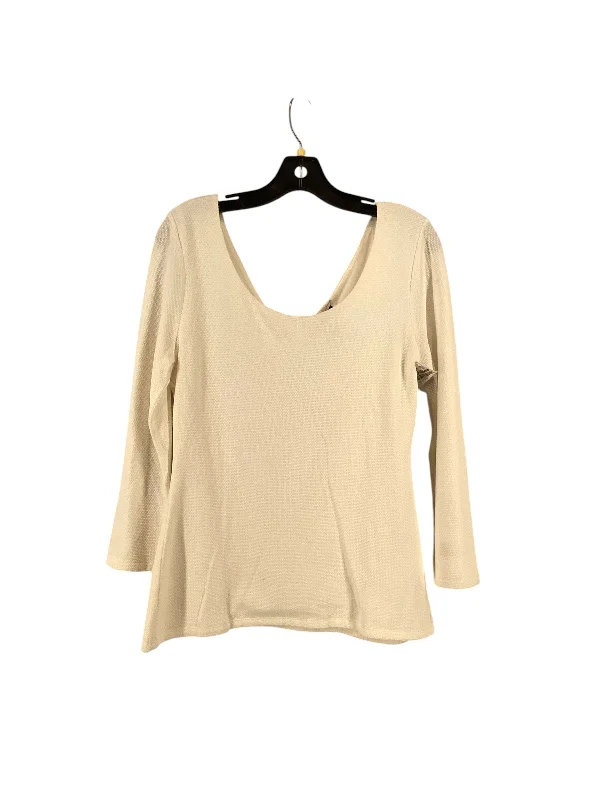 Top 3/4 Sleeve By White House Black Market In Cream, Size: M