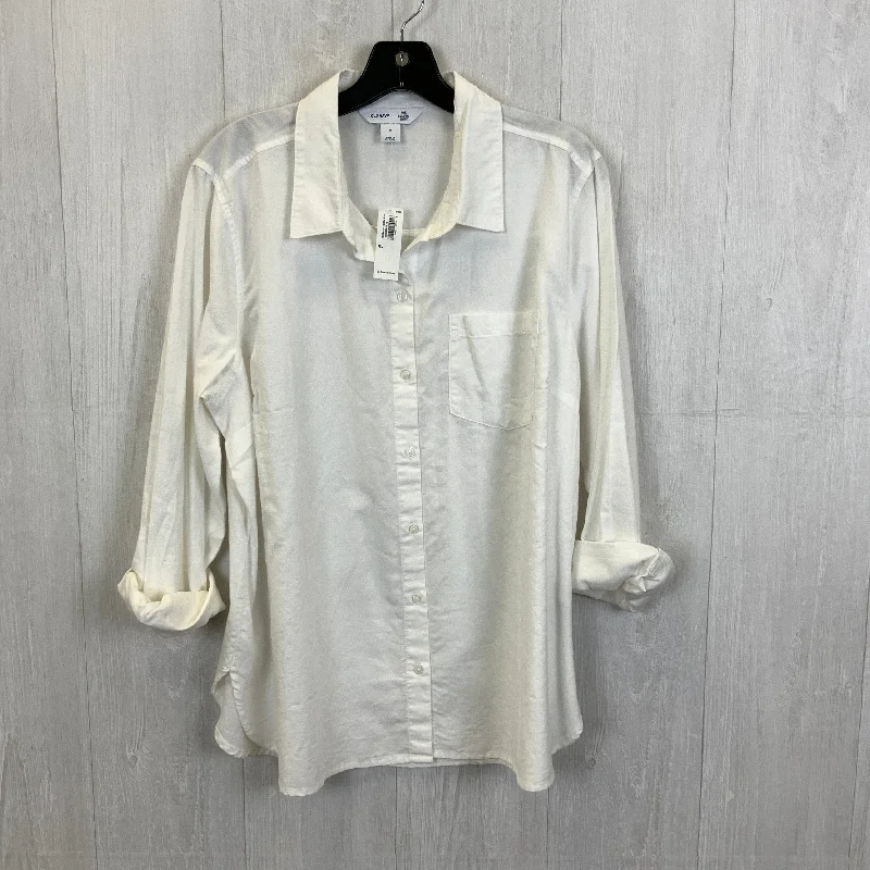 Top Long Sleeve By Old Navy In White, Size: Xl