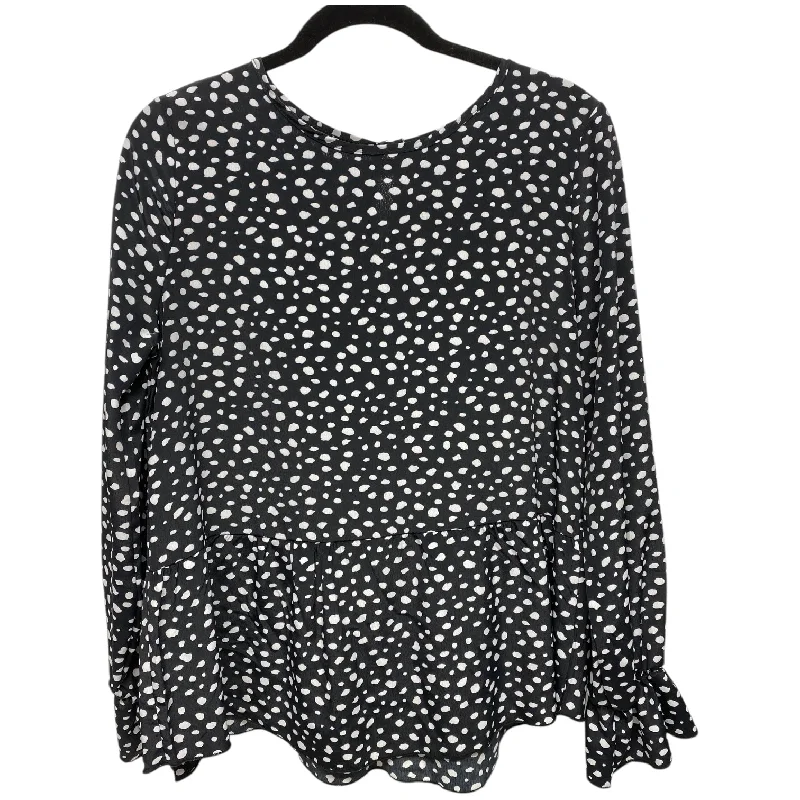 Top Long Sleeve By Mts In Polkadot Pattern, Size: S