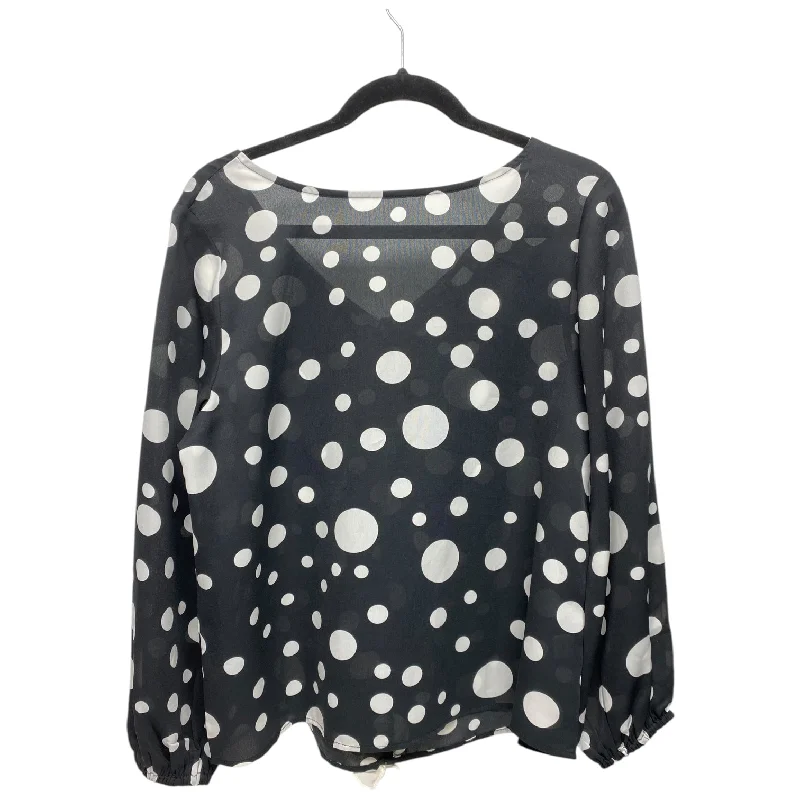 Top Long Sleeve By Milano In Polkadot Pattern, Size: S