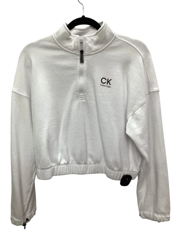 Top Long Sleeve By Calvin Klein Performance In White, Size: M