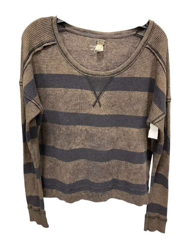 Top Long Sleeve By We The Free In Black & Brown, Size: S