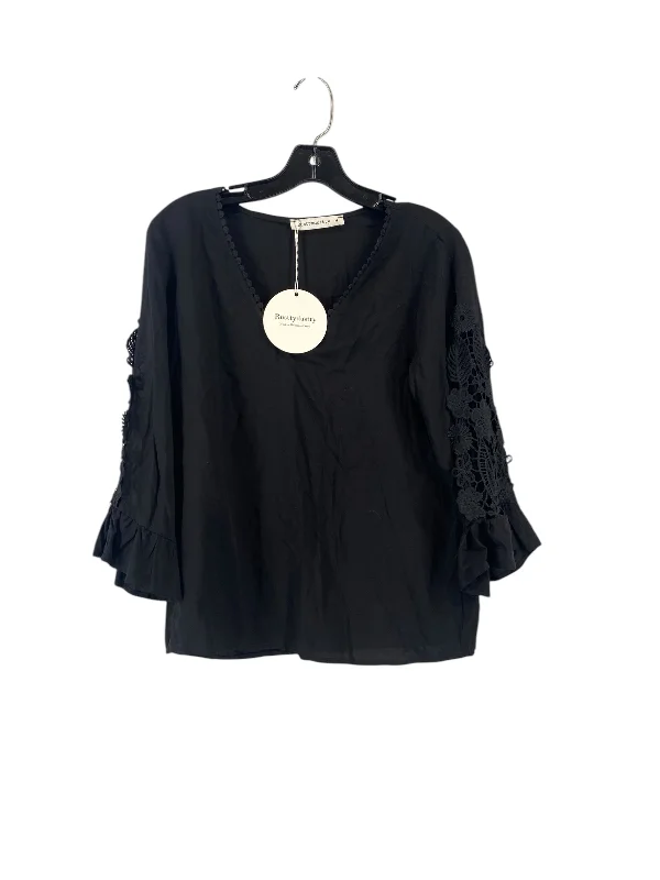 Top 3/4 Sleeve By Clothes Mentor In Black, Size: M