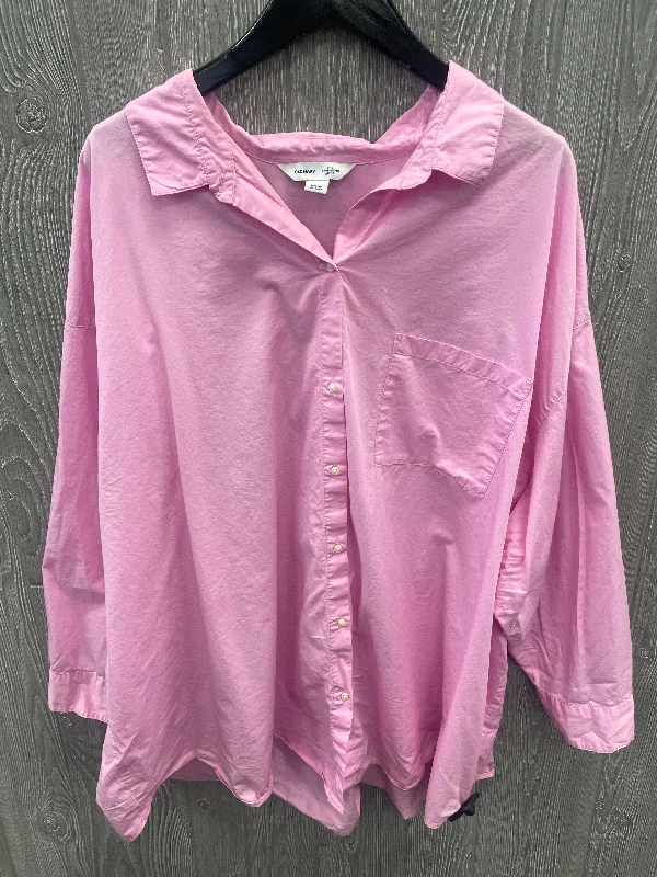 Top Long Sleeve By Old Navy In Pink, Size: 3x