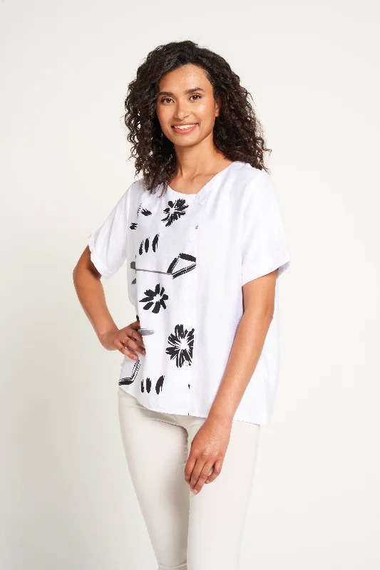 Saloos Front Printed Panel Oversized Top