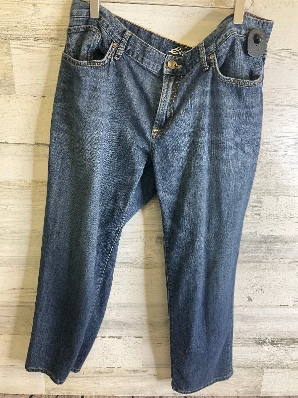 Jeans Cropped By Eddie Bauer In Blue Denim, Size: 14