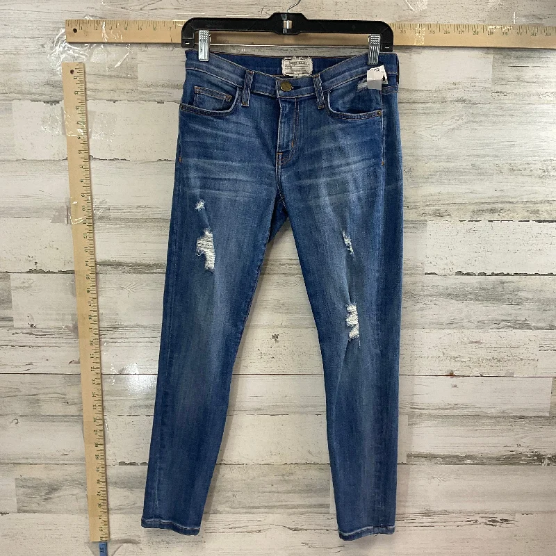 Jeans Skinny By Current Elliott In Blue Denim, Size: 4