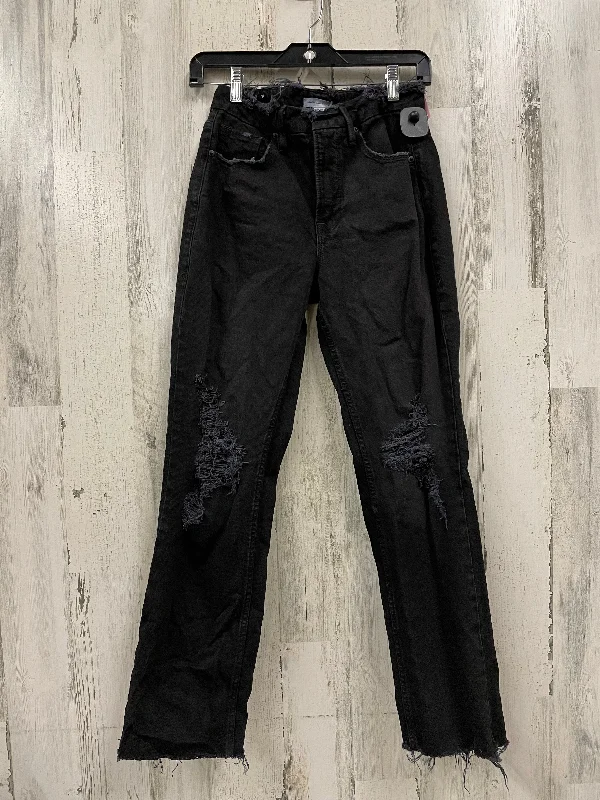 Jeans Straight By Good American In Black Denim, Size: 0