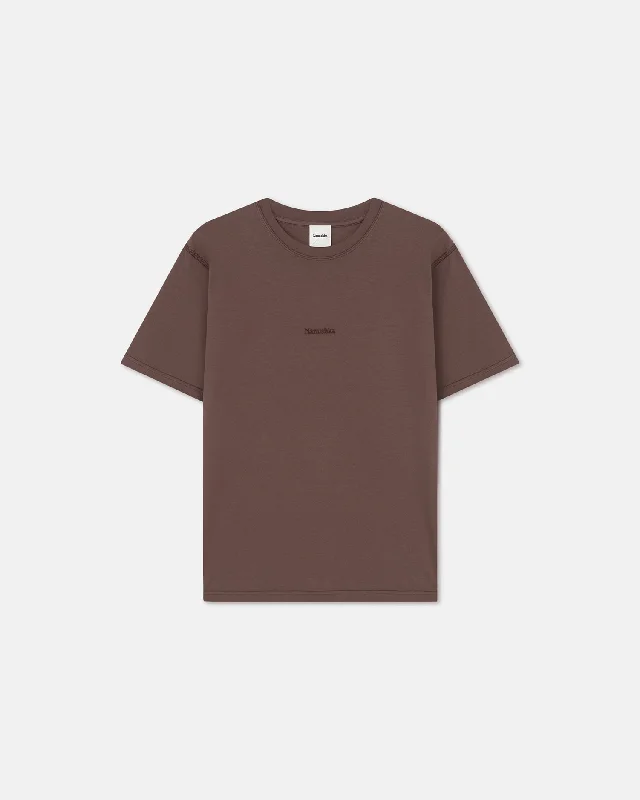 Reece - Embroidered Cotton-Jersey T-Shirt - Nutmeg