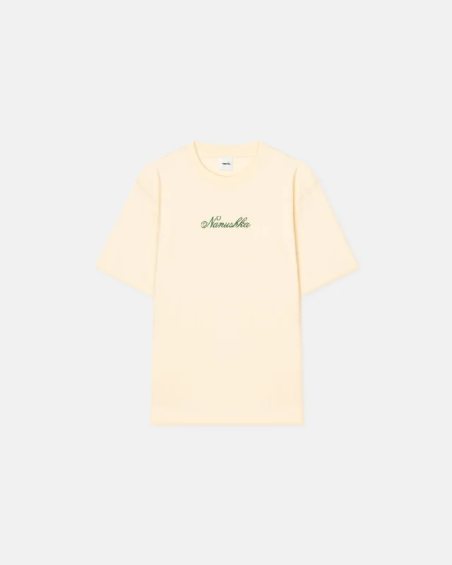 Reece - Embroidered Cotton-Jersey T-Shirt - Creme/Green