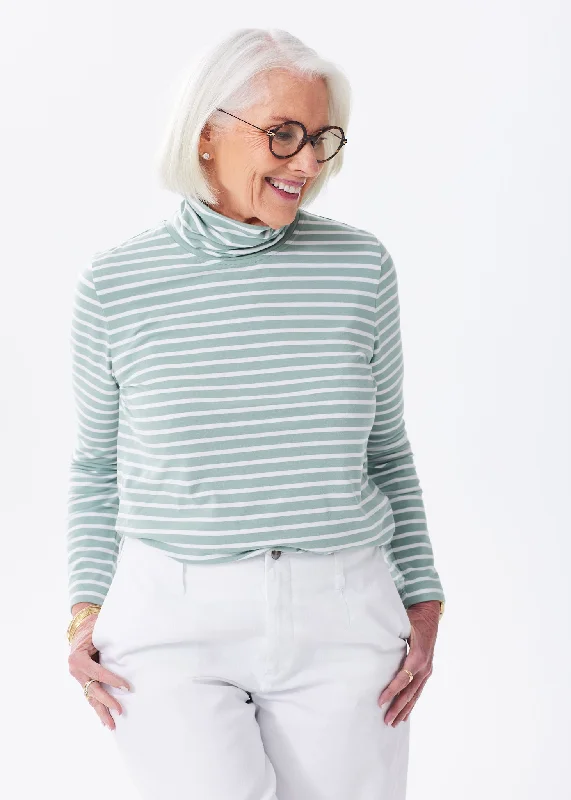 Sage Green & White Stripe