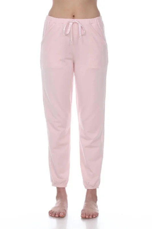 Blair French Terry Sweat Pant With Satin Trim In Blush