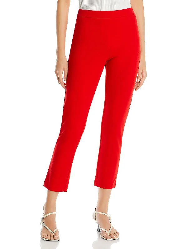 Womens Straight Pull On Cropped Pants