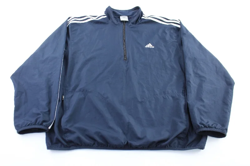 Adidas Embroidered Logo Navy Blue & White Pullover Jacket