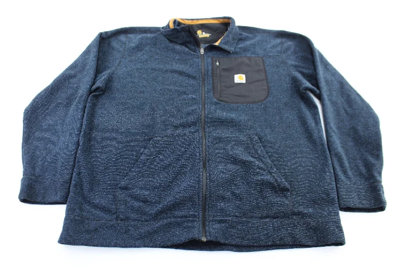 Carhartt Logo Patch Black & Blue Zip Up Jacket