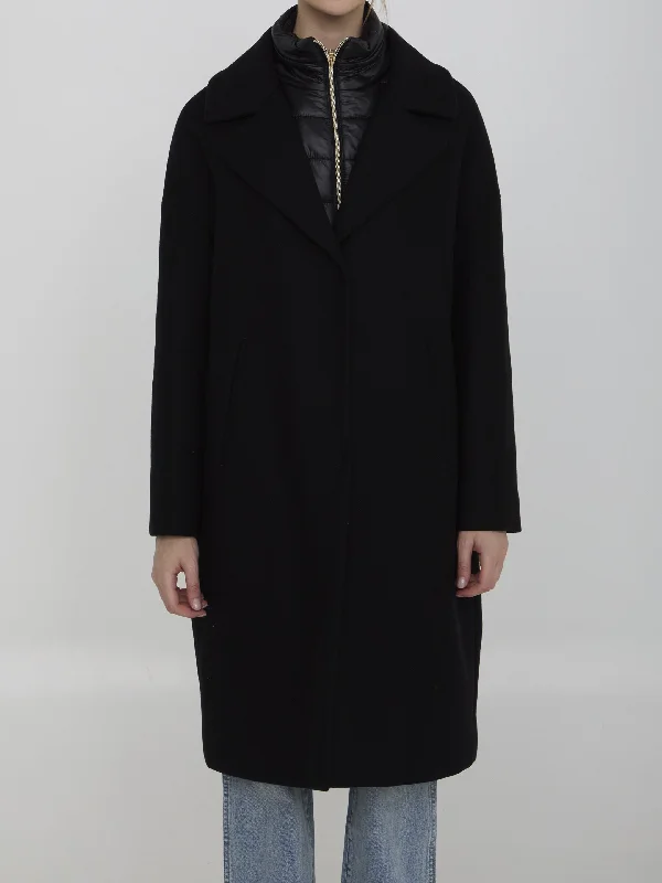 Coat In Wool And Nylon