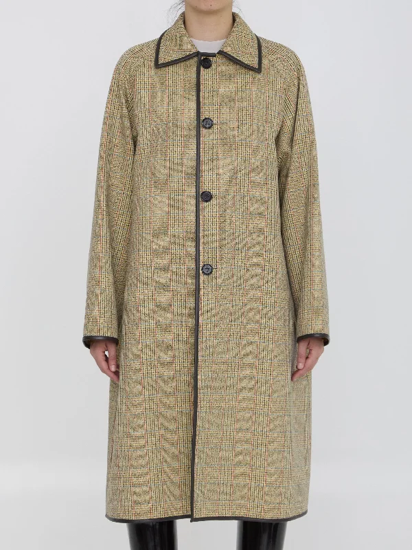 Coat With Distorted Prince Of Wales Motif