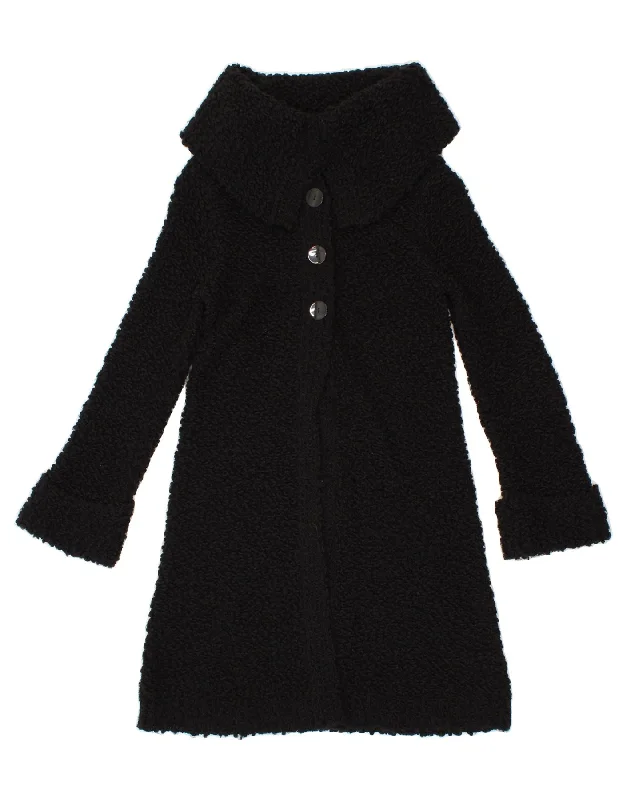 MONSOON Womens Overcoat UK 8 Small Black Acrylic