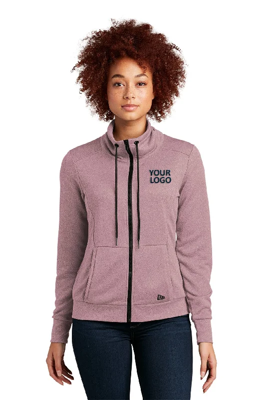 New Era Ladies Performance Terry Full-Zip Customized Jackets, Dusty Mauve Heather