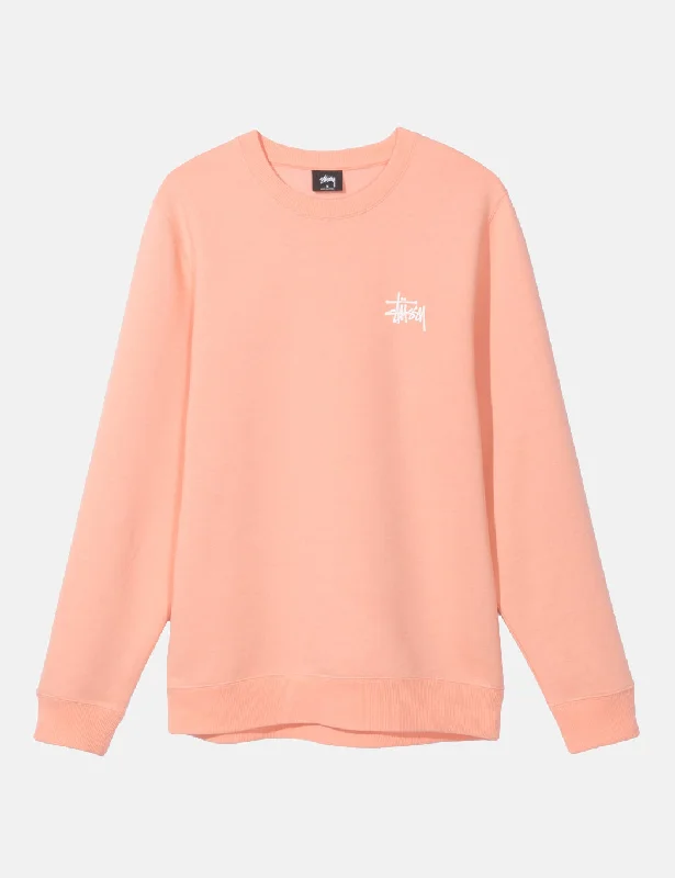 Stussy Basic Crew Sweatshirt - Salmon