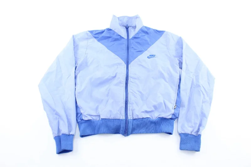 Women's 80's Nike Embroidered Logo Blue Zip Up Jacket