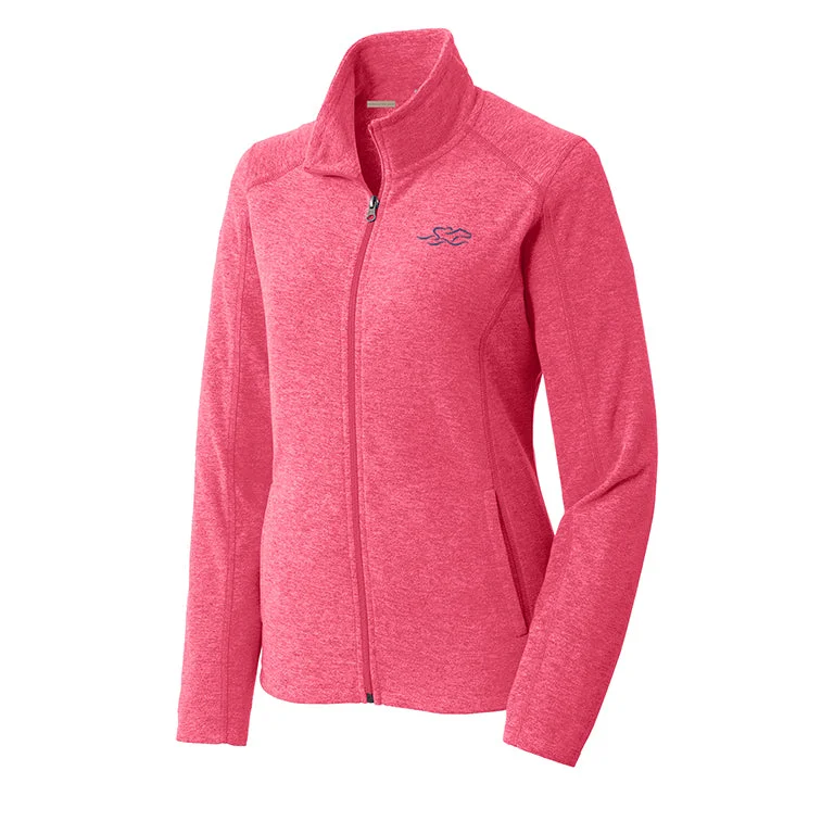 Womens Luxe Fleece Jacket - Heathered Raspberry