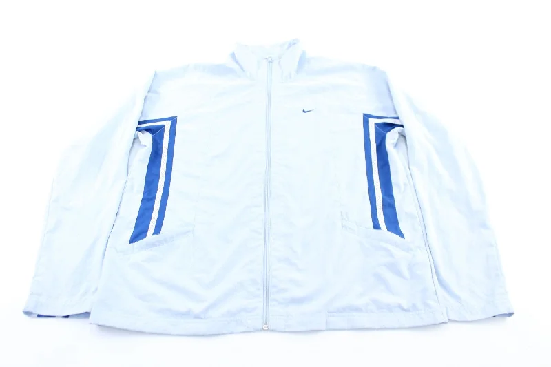 Women's Y2K Nike Embroidered Logo Blue & Light Blue Zip Up Jacket