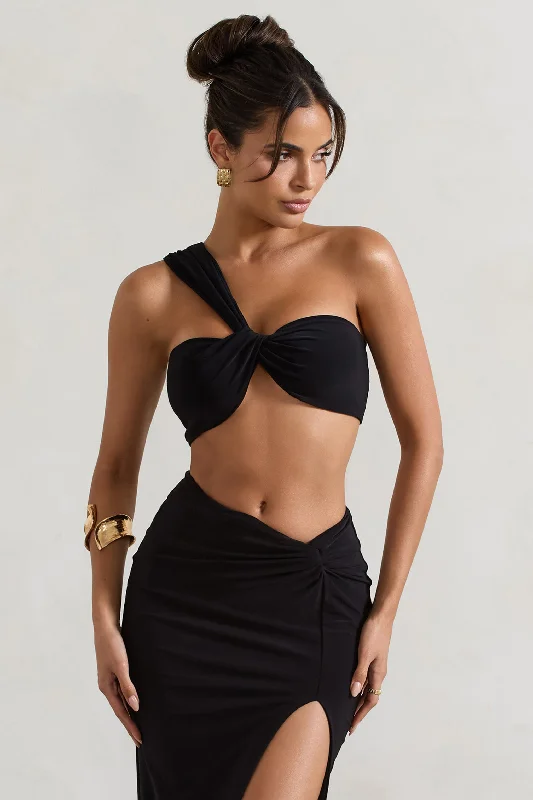 Open Heart | Black Knot One Shoulder Bralette