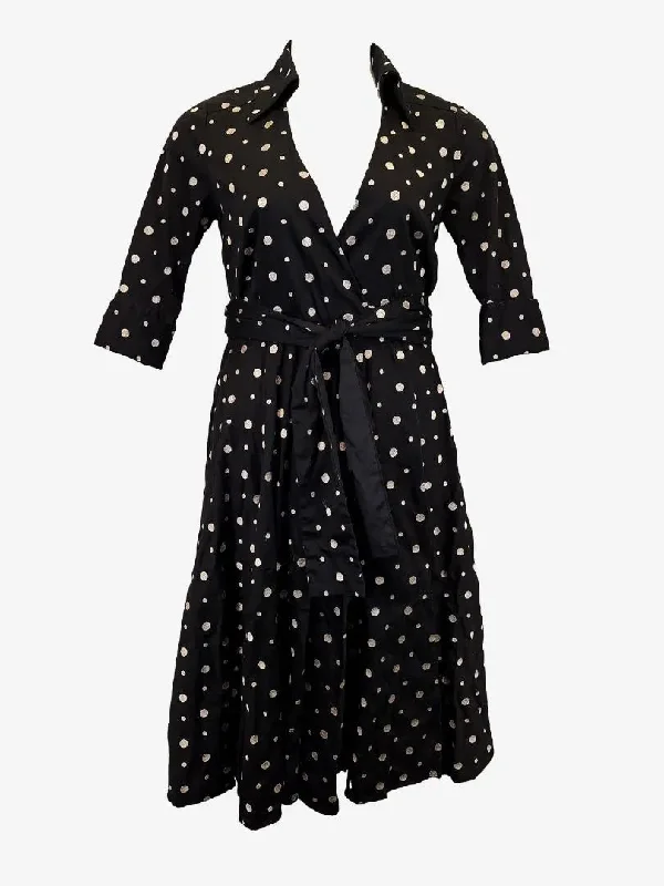 Assorted Brands Retro Cuffed Sleeve Wrap Midi Dress Size L