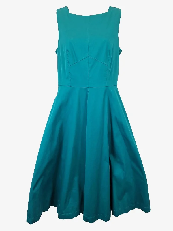 Marcs Boat Neck Teal Midi Dress Size 10