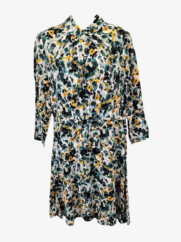 Marcs Watercolour Pansy Modest Midi Dress Size 10