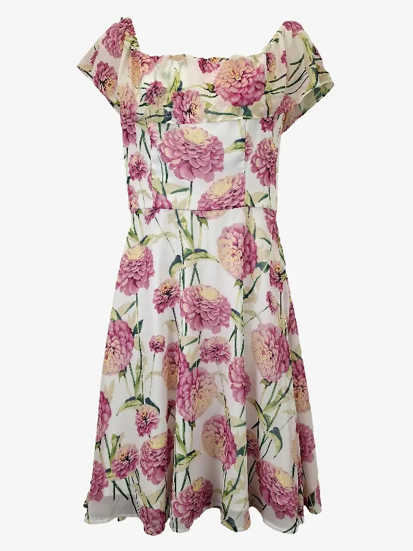 Review Feminine Chiffon Bloom Midi Dress Size 8