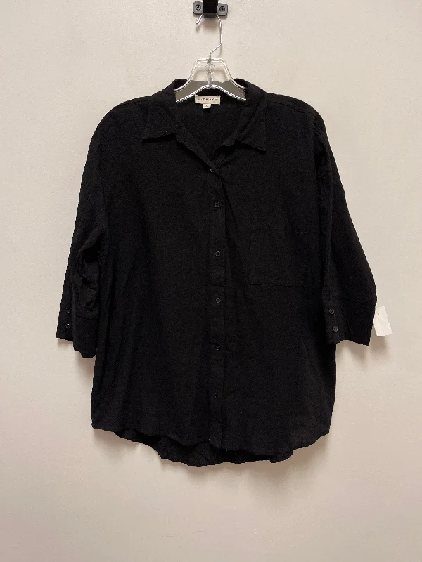 Blouse Long Sleeve By Ee Some In Black, Size: L