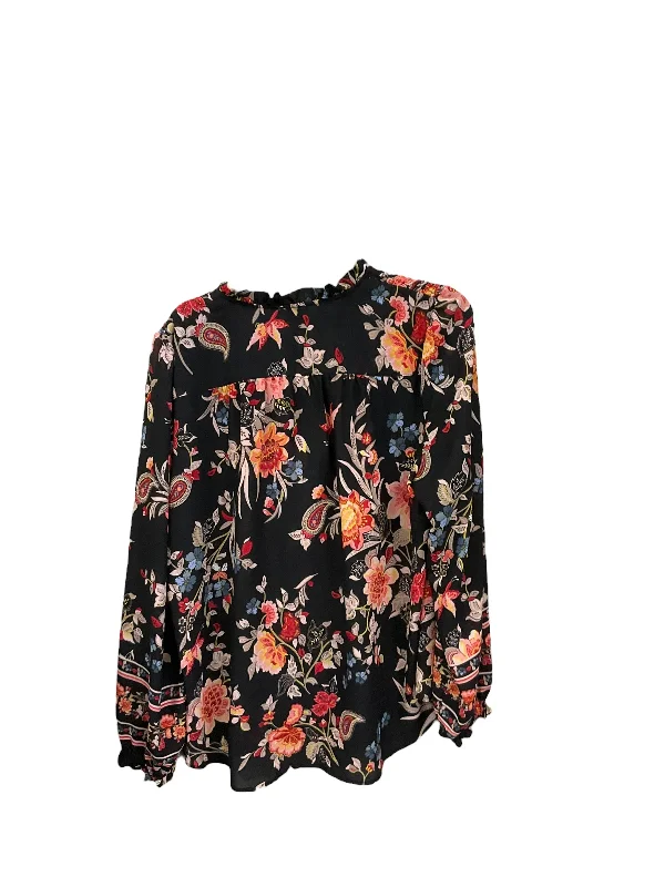 Blouse Long Sleeve By Loft In Floral Print, Size: Xl