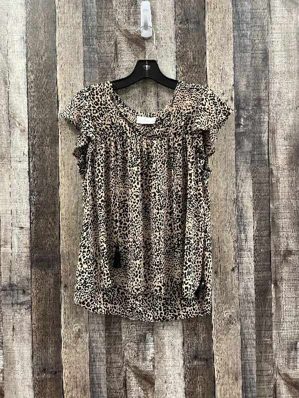 Blouse Short Sleeve By Braeve In Animal Print, Size: S