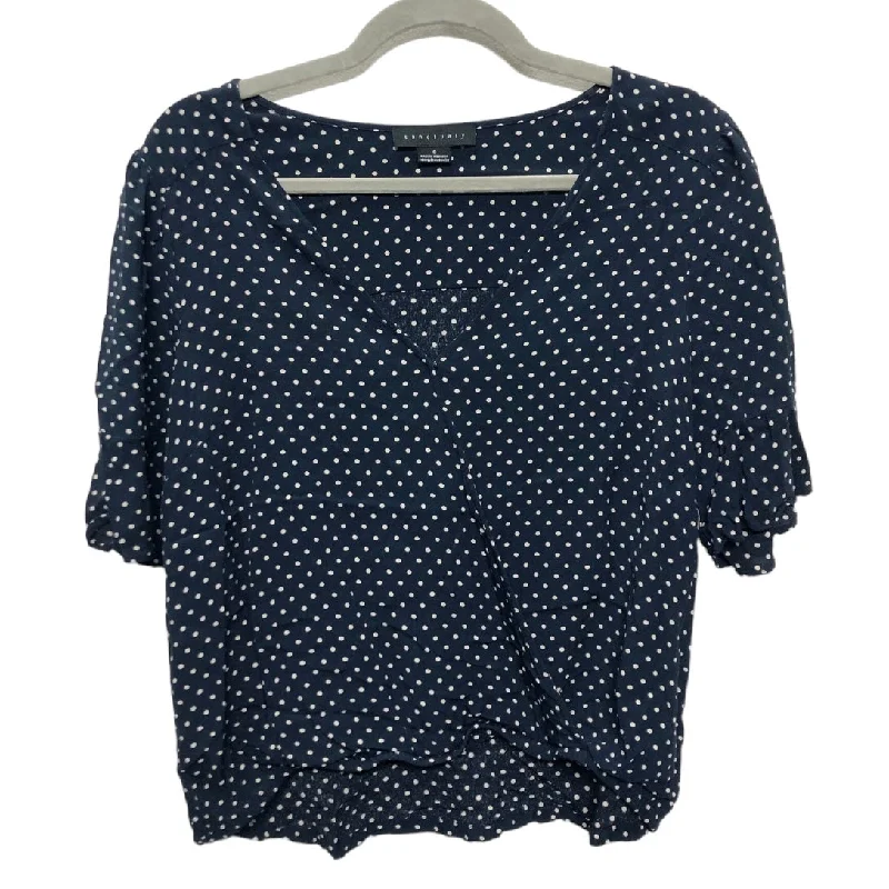 Blouse Short Sleeve By Sanctuary In Navy, Size: S