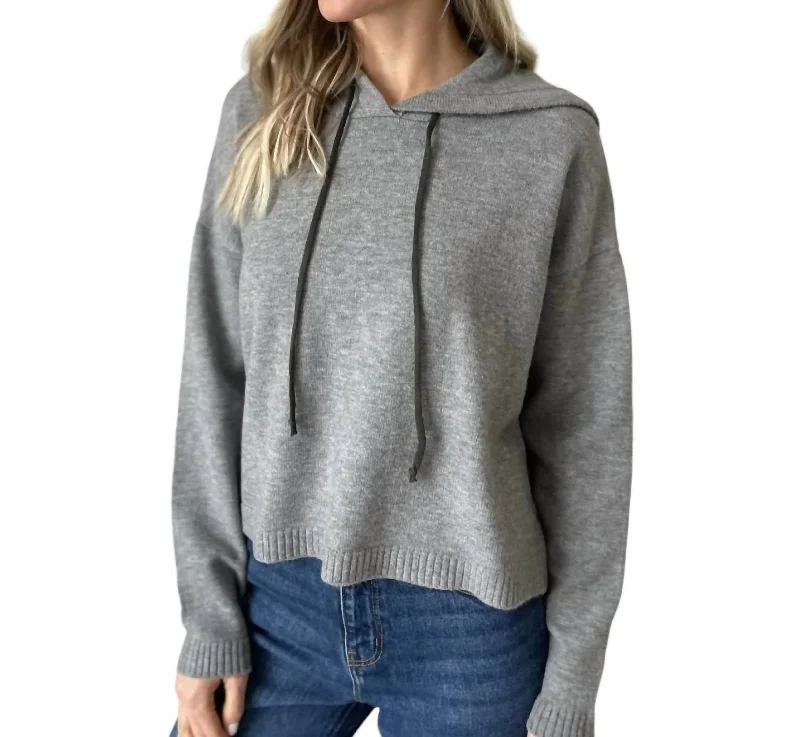 Good Mood Hoodie Sweater In Heather Grey/olive