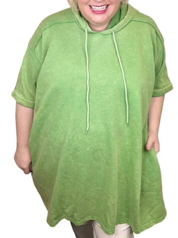 Trending Times Curvy Hoodie In Green