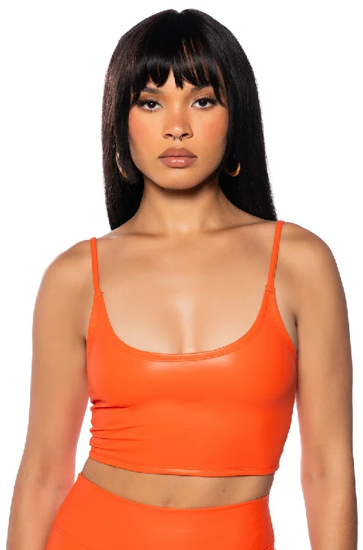 UNDENIABLE FIT CROPPED CAMI IN ORANGE