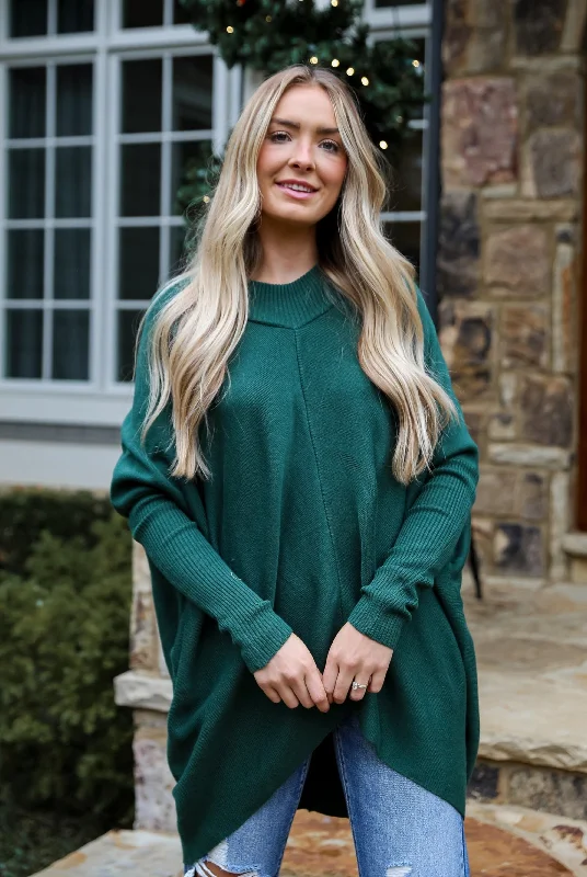 FINAL SALE - Fireside Favorite Green Oversized Sweater